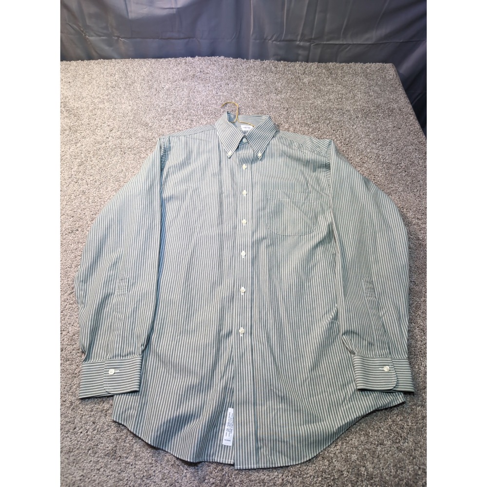 Brooks Brothers Slim Fit Non Iron Striped Button Down‎ Shirt Men 16 12 35